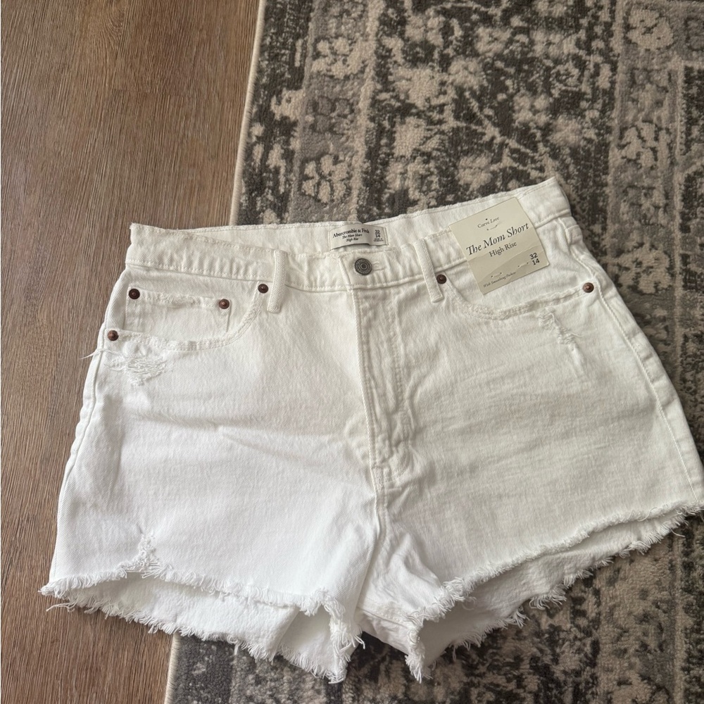 Abercrombie & Fitch White Jean Shorts